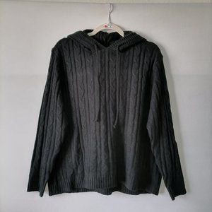 NWT Trendy Thread Womens Black Long Sleeve Hooded Pullover Sweater Size 1X